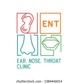 ear nose throat (ENT) logo for Otolaryngologists  clinic concept. vector illustration