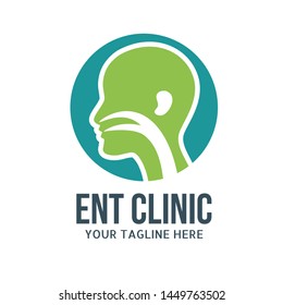 Ear Nose Throat (ENT) Logo For Otolaryngologists Clinic And Hospital Concept. Vector Illustration