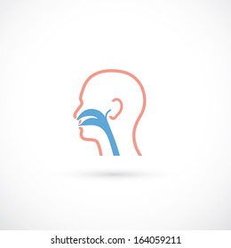 Ear, nose and throat medical symbol - vector illustration