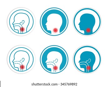 Ear, nose and throat symbol, gradient and transparency effects used