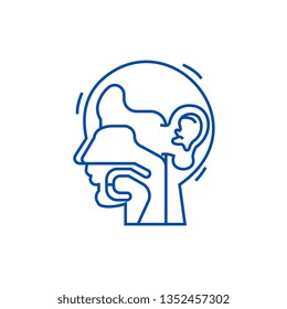 Ear, Nose, And Throat,ent Line Icon Concept. Ear, Nose, And Throat,ent Flat  Vector Symbol, Sign, Outline Illustration.