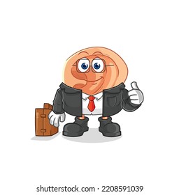 Ear Office Worker Mascot. Cartoon Vector