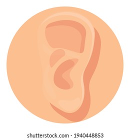 Ear organ icon. Cartoon of ear organ vector icon for web design isolated on white background
