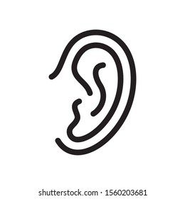 Ear outline icon. Vector illustration