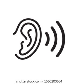 Ear Vector Icon Hearing Aid Ear Stock Vector (Royalty Free) 285066068