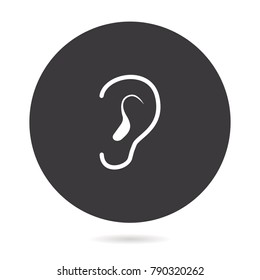 Ear Outline Vector Icon Illustration Isolated Stock Vector Royalty Free Shutterstock