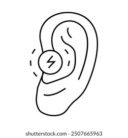 ear pain body ache line icon vector. ear pain body ache sign. isolated contour symbol black illustration