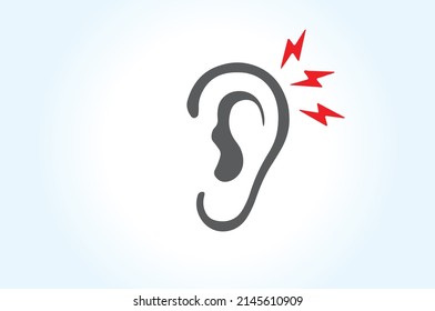 ear pain icon isolated white background