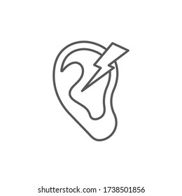 Símbolo de icono del vector del dolor de oído aislado en el fondo blanco