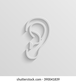 ear paper vector icon