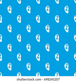 Ear pattern repeat seamless in blue color for any design. Vector geometric illustration