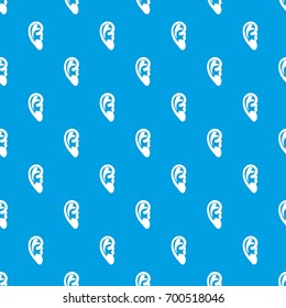 Ear pattern repeat seamless in blue color for any design. Vector geometric illustration