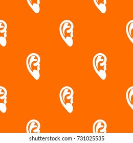 Ear pattern repeat seamless in orange color for any design. Vector geometric illustration
