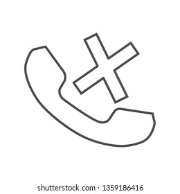 Ear phone disable icon vector thin line in white background