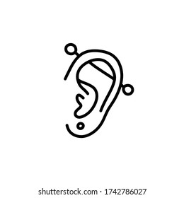 ear piercing doodle icon, vector illustration