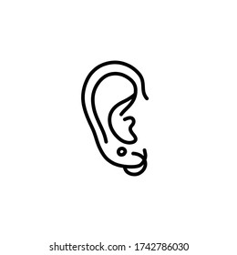 ear piercing doodle icon, vector illustration