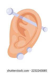 Oído con un icono plano penetrante Accesorios de estilo