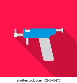 Ear piercing gun icon flate. Single tattoo icon from the big studio 