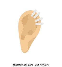 Ear piercing icon. Flat illustration of ear piercing vector icon isolated on white background