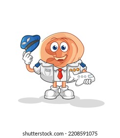 ear pilot mascot. cartoon vector