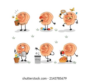 ear Pirate group character. cartoon mascot vector
