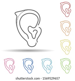 Ear plastic surgery in multi color style icon. Simple thin line, outline vector of anti age icons for ui and ux, website or mobile application