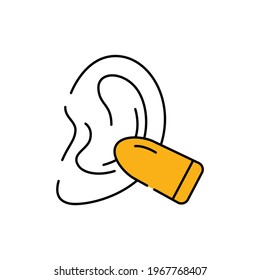 Ohrstecker-Farbzeilensymbol. Behinderung. Einmaliges Vektorelement. Umriss-Piktogramm für Webseiten, mobile App, Werbung