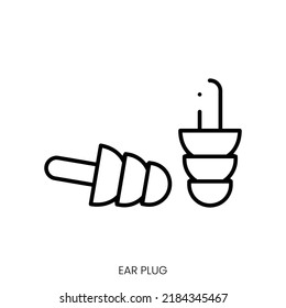 Ear Plug Icon. Linear Style Sign Isolated On White Background. Vector Illustration