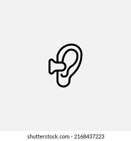 Ear Plug Icon Sign Vector,Symbol, Logo Illustration For Web And Mobile