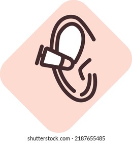 Ear plug, illustration, vector on a white background.