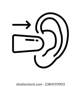 Ear Plug For Sleeping Icon Vector. Outline Ear Plug For Sleeping Sign. Isolated Contour Symbol Illustration