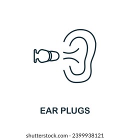 Icono de Orejas. Elemento simple de la colección de sueño de pozo. Icono de Creative Ear Plugs para diseño web, plantillas, infografías y más