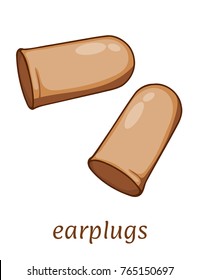 Ear plugs on a white background. Hearing protection earplugs in Cartoon style. Vector illustration