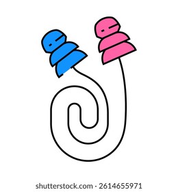 ear plugs ppe protective equipment line icon vector. ear plugs ppe protective equipment sign. isolated symbol illustration