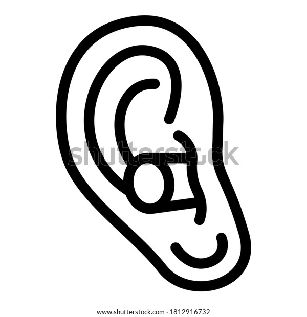 Ear plugs quiet icon.\
Outline ear plugs quiet vector icon for web design isolated on\
white background