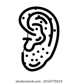 ear points acupuncture line icon vector. ear points acupuncture sign. isolated contour symbol black illustration