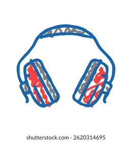 ear protection audiologist doctor doodle icon sketch vector. ear protection audiologist doctor sign. isolated symbol illustration