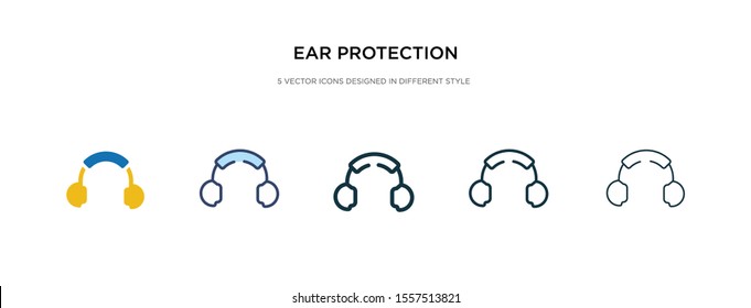 ear protection icon in different style vector illustration. two colored and black ear protection vector icons designed in filled, outline, line and stroke style can be used for web, mobile, ui