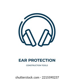 Ear protection icon. Linear vector illustration from construction tools collection. Outline ear protection icon vector. Thin line symbol for use on web and mobile apps, logo, print media.