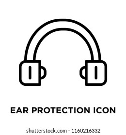 Ear protection icon vector isolated on white background, Ear protection transparent sign , linear symbol and stroke design elements in outline style