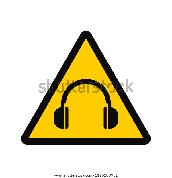 Ear Protection Sign Mandatory Hearing Protection Stock Vector (Royalty ...