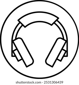 Design de ícone de linha de vetor de proteção de ouvido