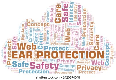 Ear Protection word cloud. Wordcloud made with text only.