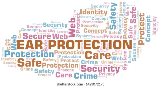 Ear Protection word cloud. Wordcloud made with text only.