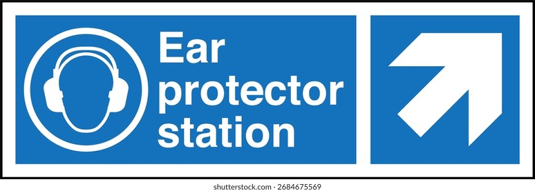 Ear Protectors Ear Muff Ear Plug Station Direction Arrow Top Right