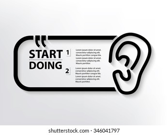 Ear Quotation Mark Speech Bubble,design
