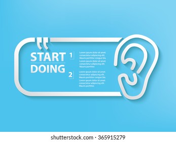 
Ear Quotation Mark Speech Bubble,design