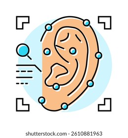 ear recognition color icon vector. ear recognition sign. isolated symbol illustration