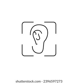 ear recognition concept line icon. Simple element illustration.ear recognition concept outline symbol design.