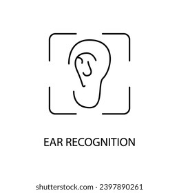 ear recognition concept line icon. Simple element illustration.ear recognition concept outline symbol design.